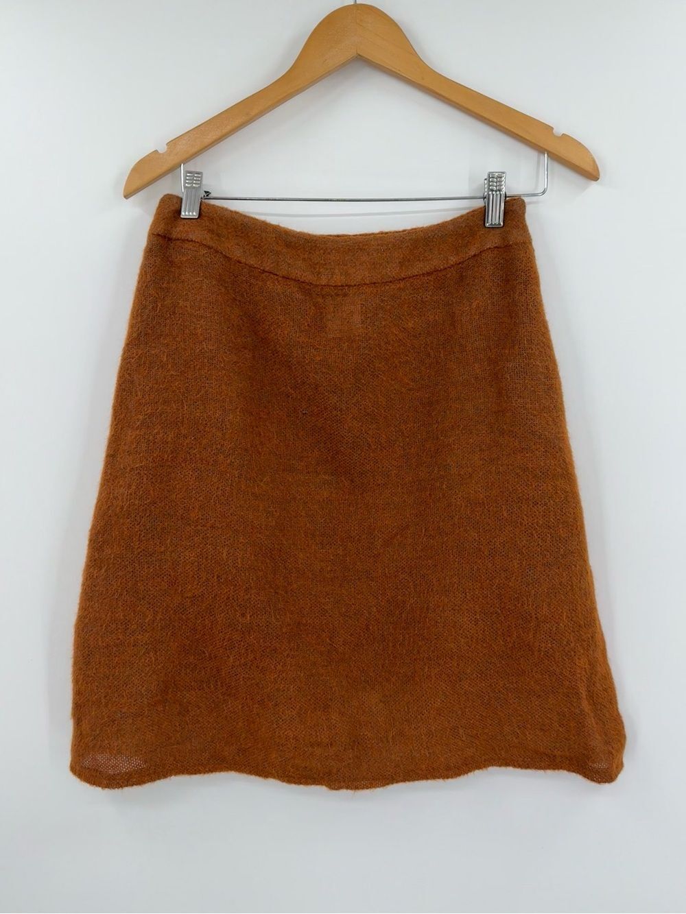 Genny Way Vintage Wool Mohair Alpaca Mini Skirt | Camel | 8